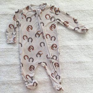 Angel Dear cream and brown horseshoes 2-way zipper sleeper